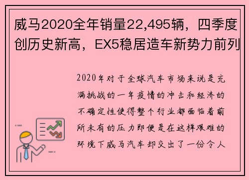 威馬2020全年銷量22,495輛，四季度創(chuàng)歷史新高，EX5穩(wěn)居造車新勢(shì)力前列